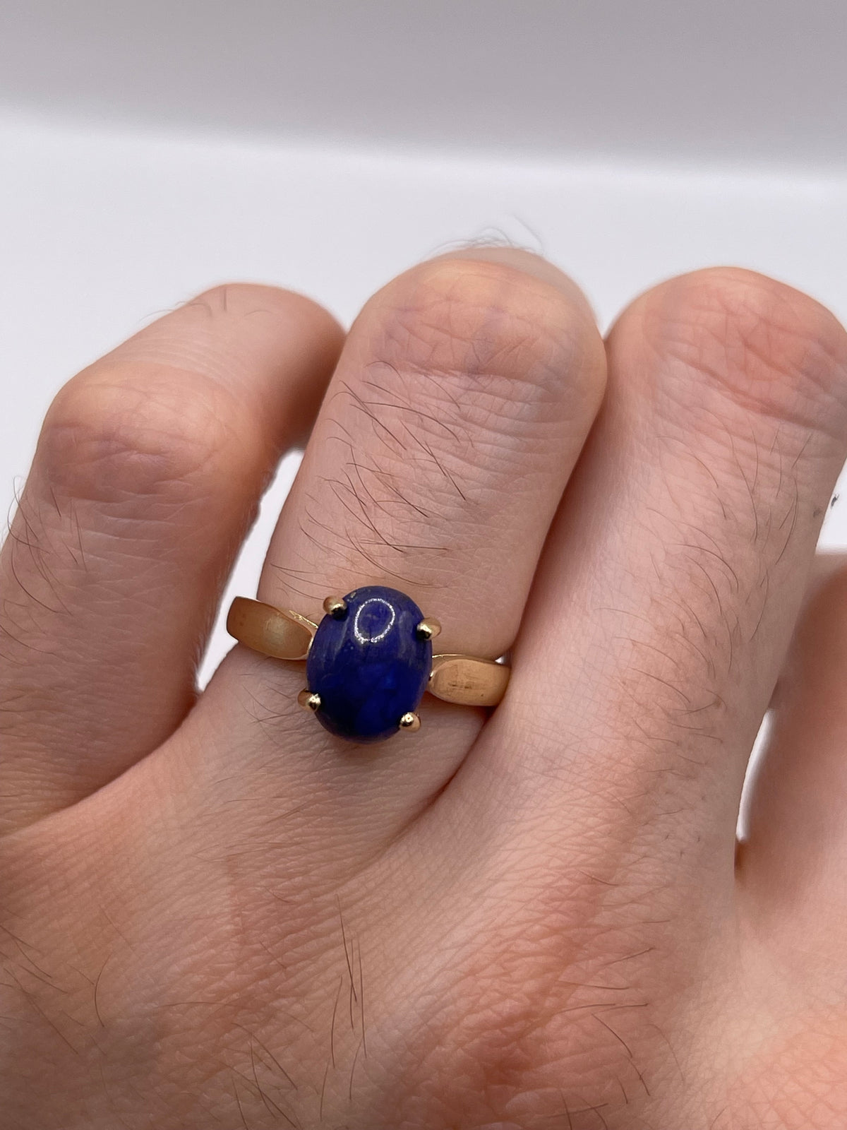 9ct gold lapis lazuli ring