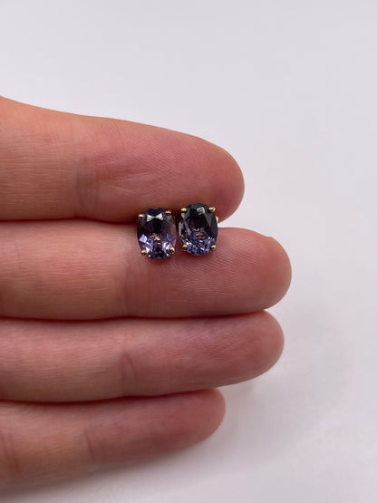 9ct gold iolite earrings