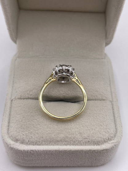 9ct gold sapphire and diamond ring