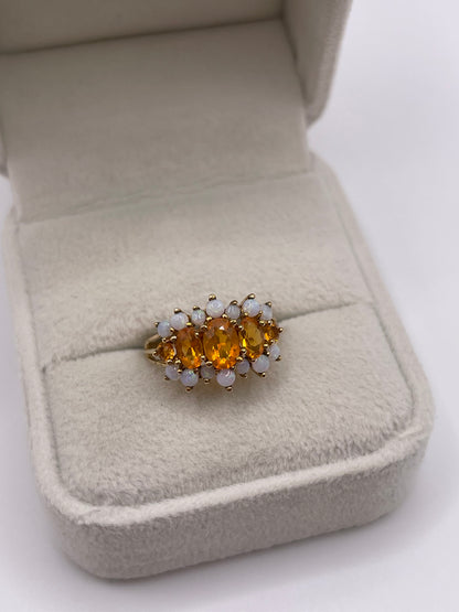 9ct gold opal cluster ring