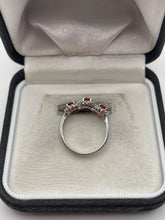 Load image into Gallery viewer, 9ct white gold fire opal and diamond ring
