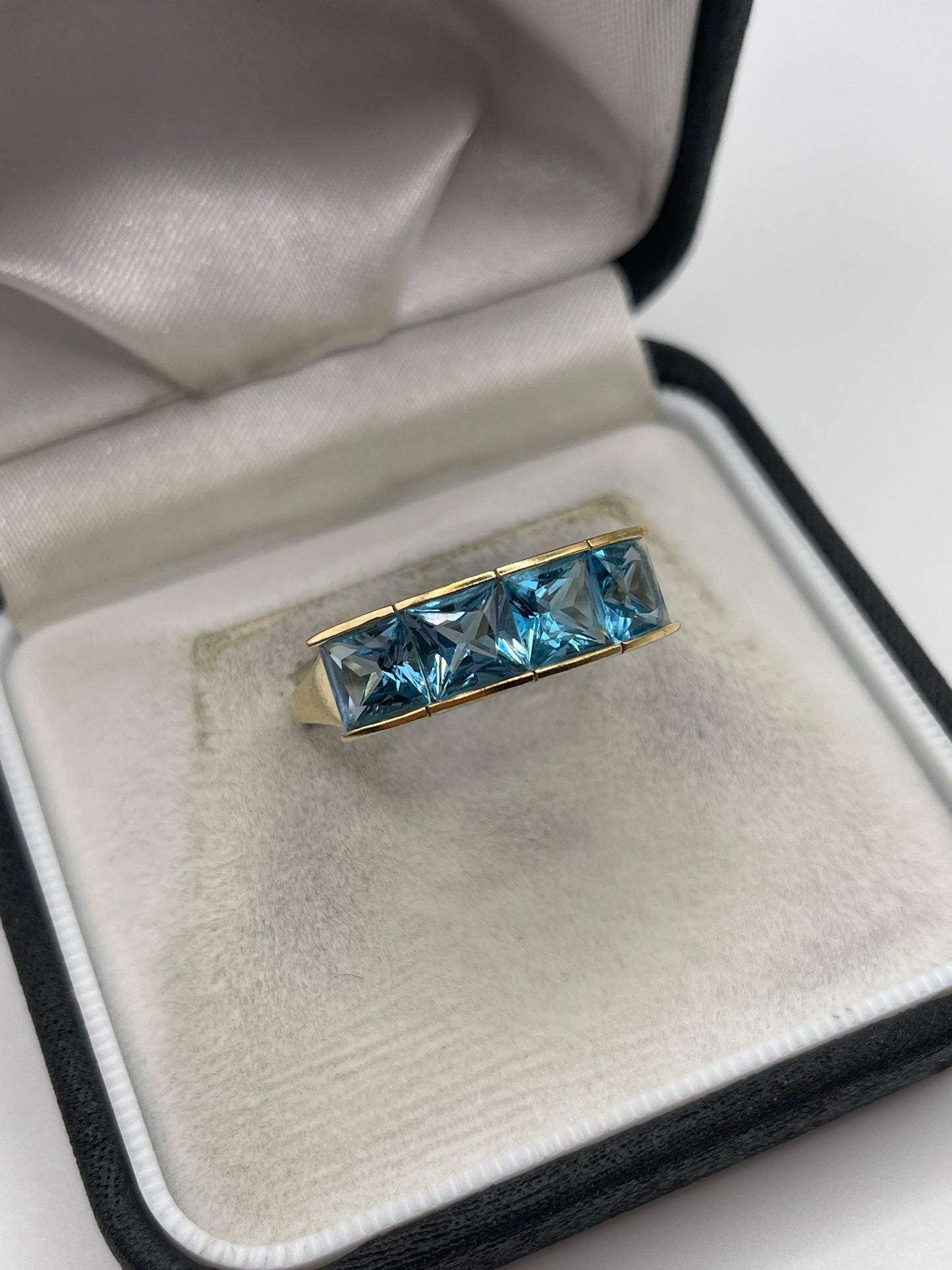 9ct gold blue topaz ring