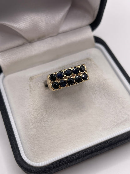 9ct gold sapphire cluster ring