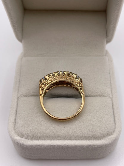 9ct gold opal and diamond ring