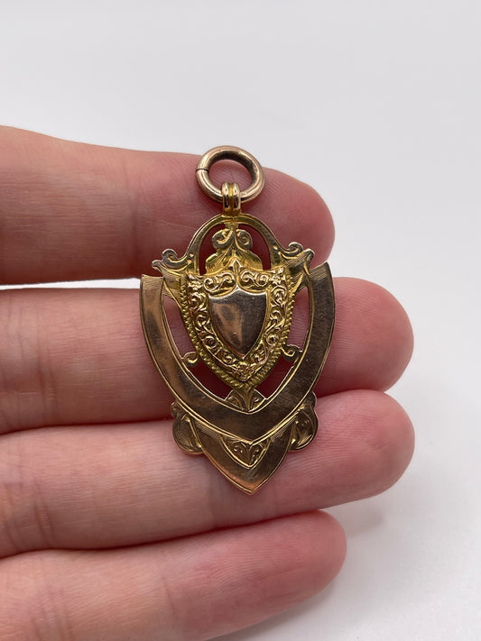 Antique 9ct rose gold fob pendant