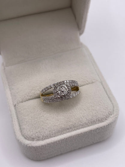9ct gold diamond cluster ring