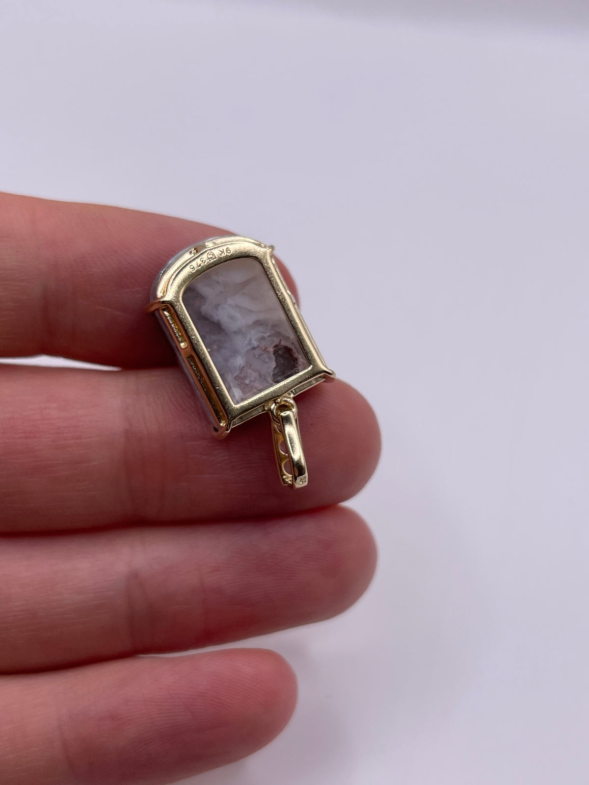 9ct gold aquaprase and topaz pendant
