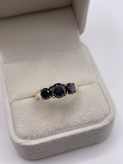 9ct gold black diamond ring