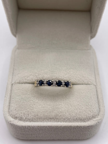 9ct gold sapphire and diamond ring