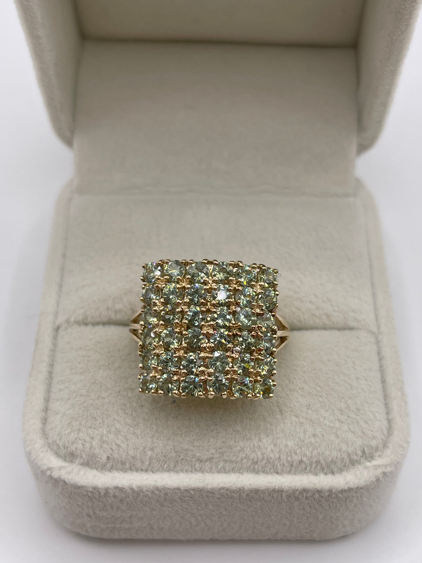 9ct gokd quartz cluster ring