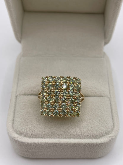 9ct gokd quartz cluster ring