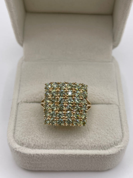 9ct gokd quartz cluster ring