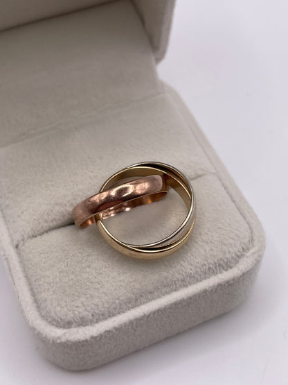 9ct tri gold band