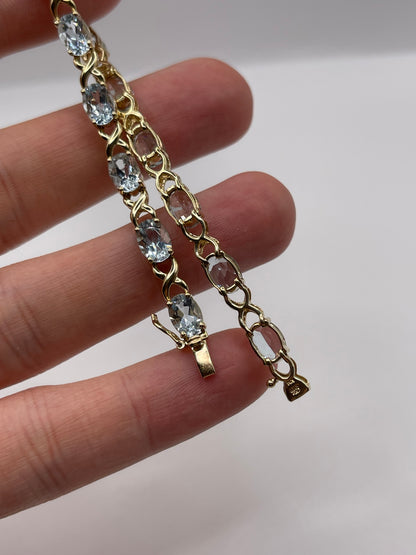 9ct gold aquamarine bracelet