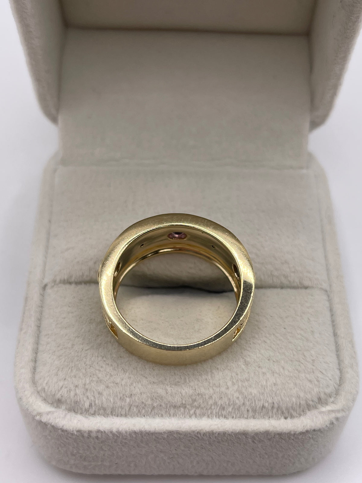 9ct gold amethyst, garnet, sapphire and diamond ring