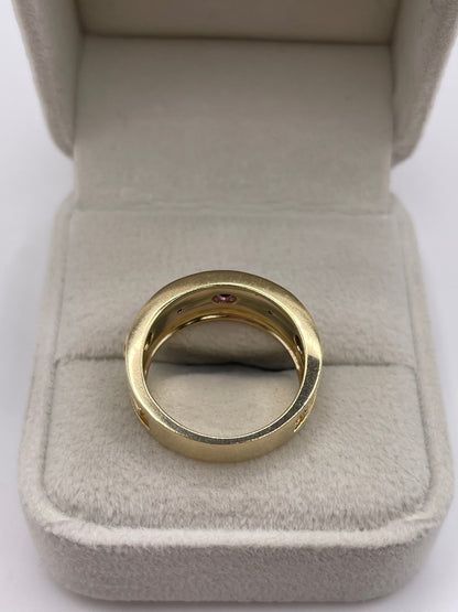 9ct gold amethyst, garnet, sapphire and diamond ring