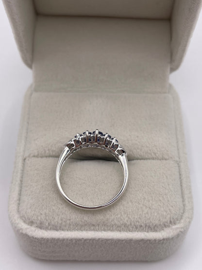 9ct white gold tanzanite and diamond ring