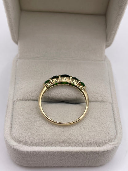 9ct gold diopside ring