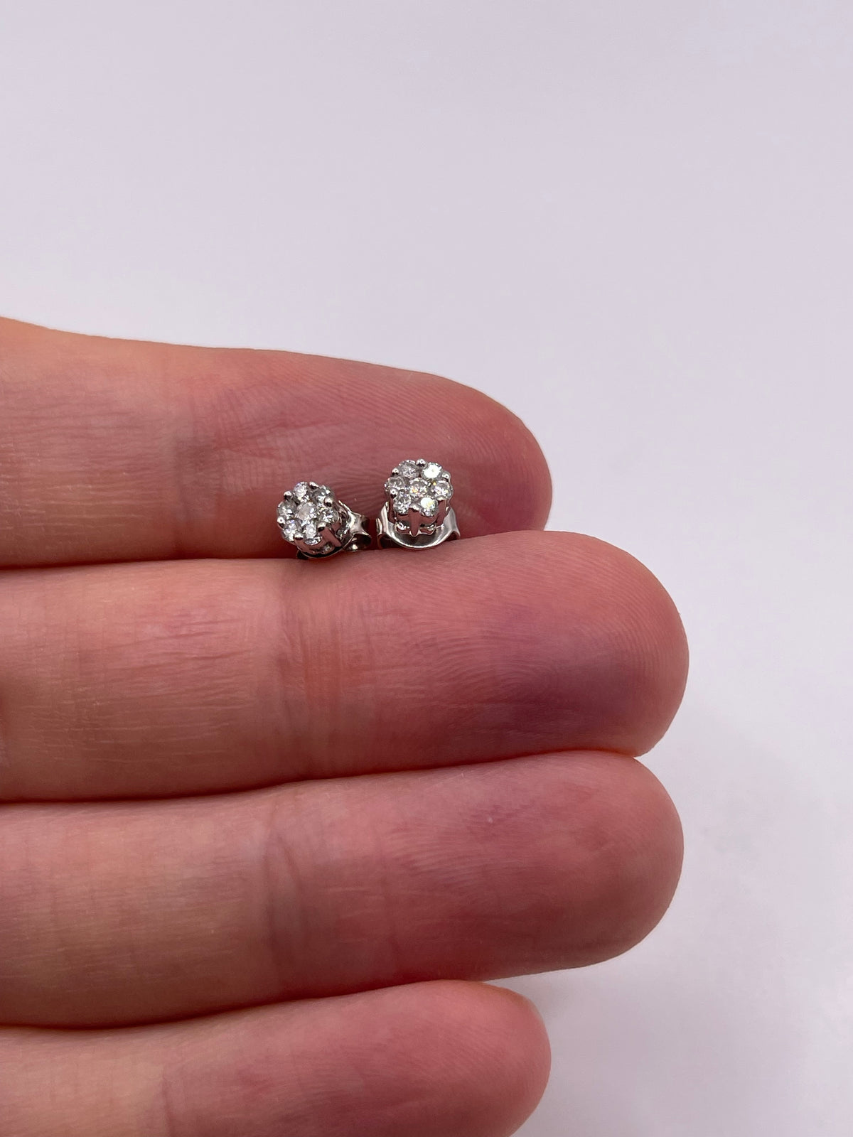 9ct white gold diamond earrings