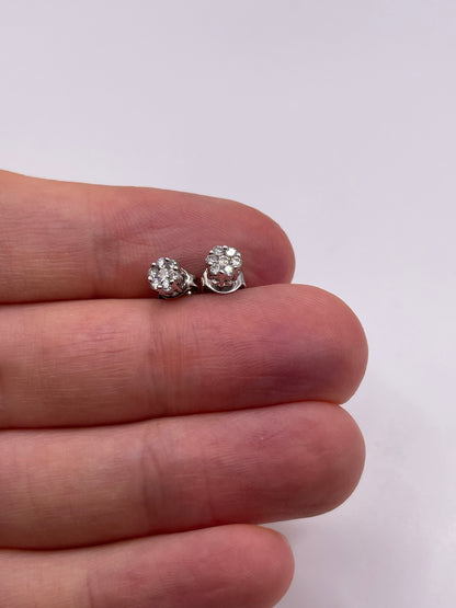 9ct white gold diamond earrings