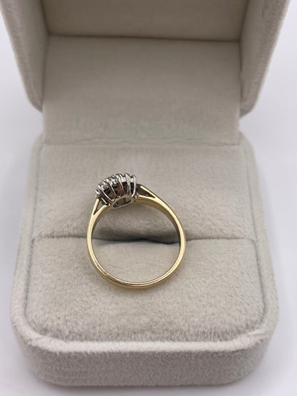9ct gold diamond cluster ring