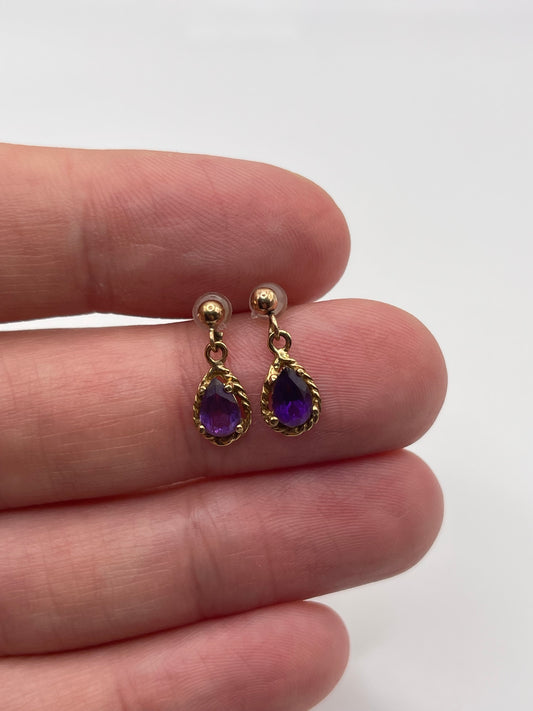 9ct gold amethyst earrings