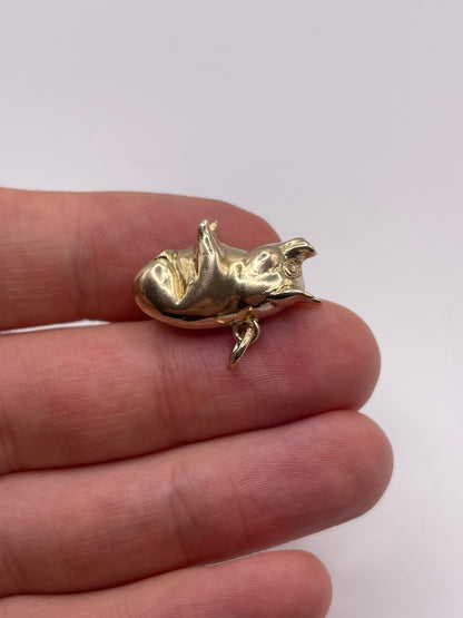 9ct gold pig charm
