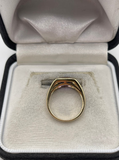 9ct gold amethyst ring