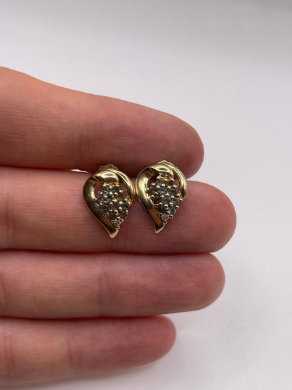 9ct gokd alexandrite and diamond earrings