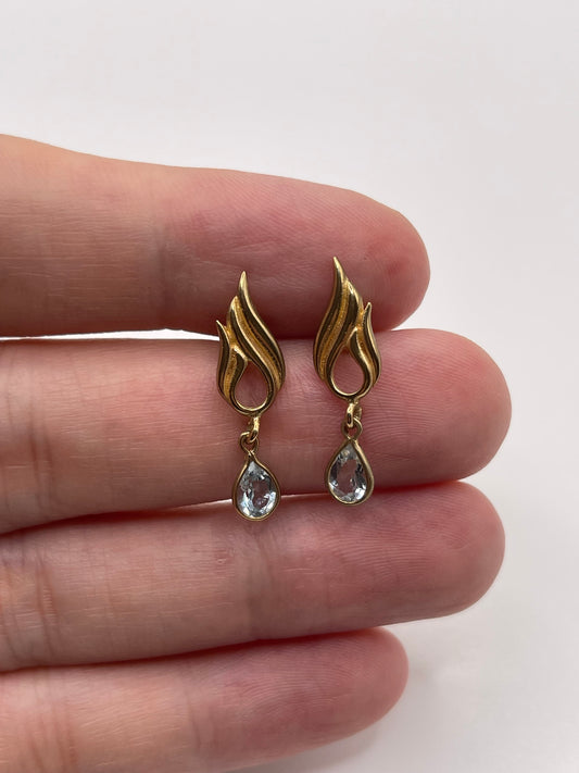 9ct gold topaz earrings