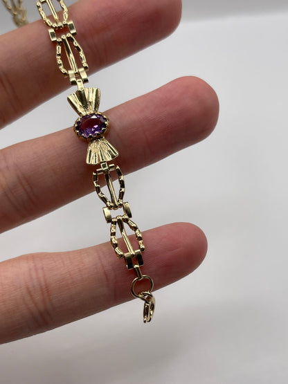 9ct gold amethyst bracelet