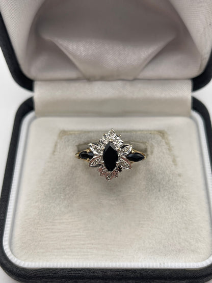 9ct gold sapphire and diamond ring