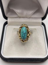 Load image into Gallery viewer, 8ct gold turquoise ring
