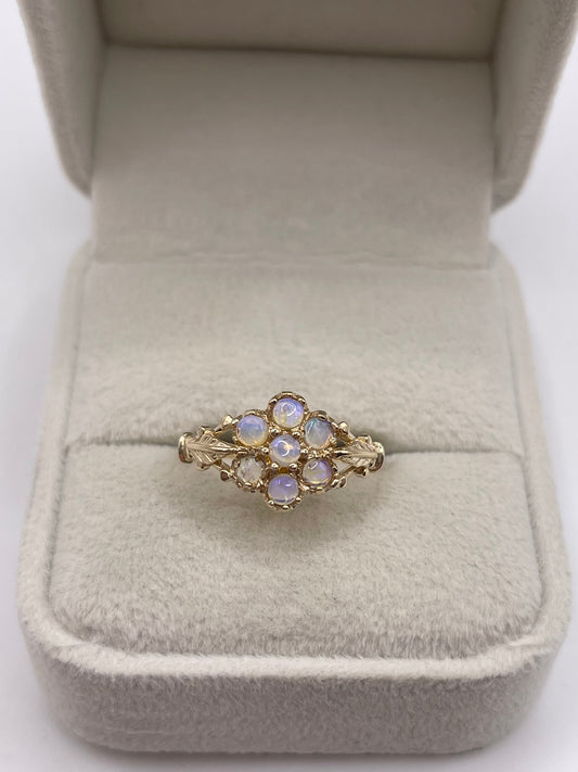9ct gold opal cluster ring