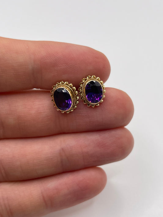 9ct gold amethyst earrings