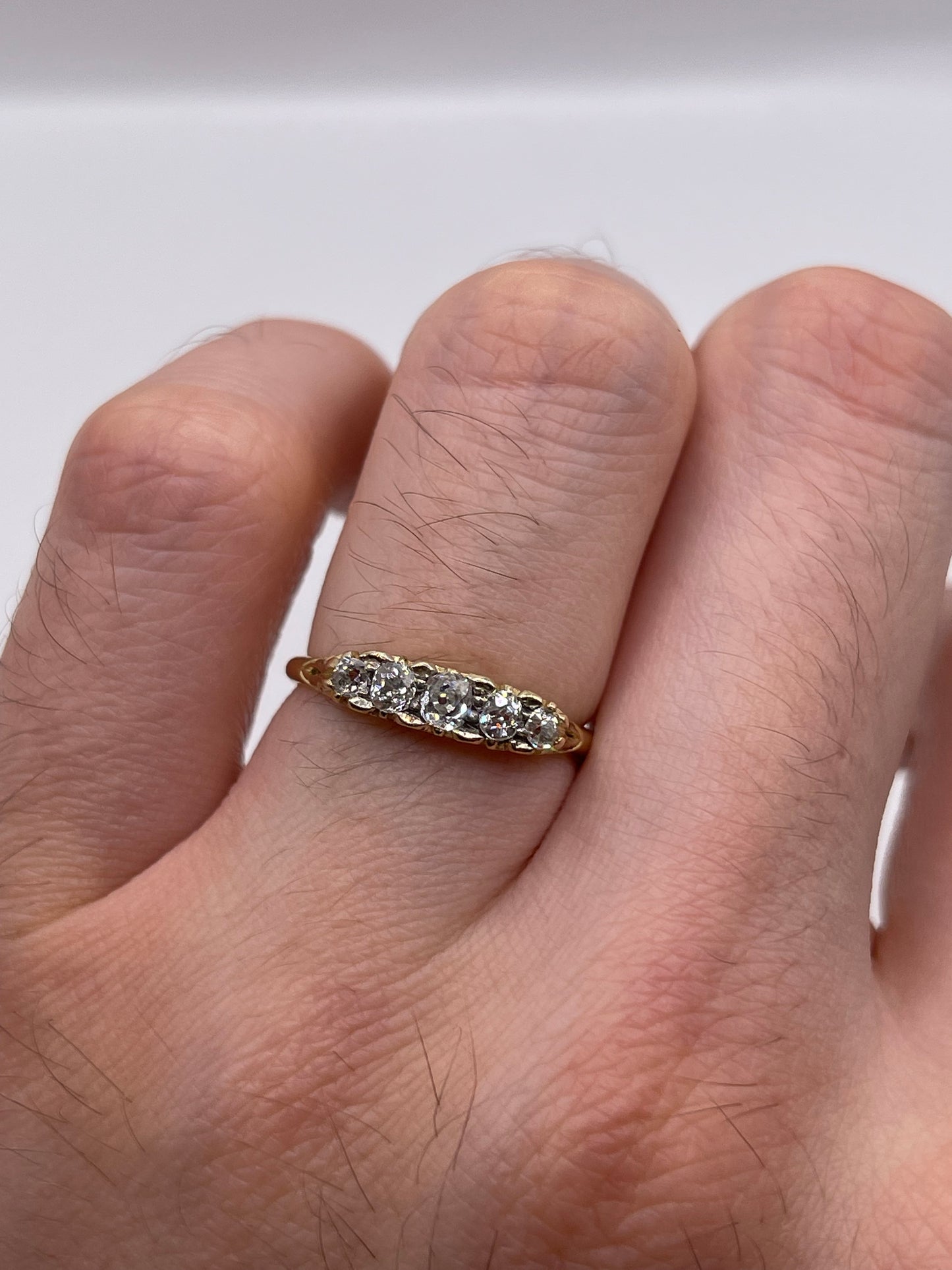 Antique 18ct gold old cut diamond ring
