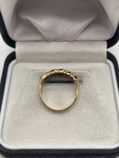 9ct gold sapphire and diamond ring