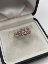 Load image into Gallery viewer, 9ct gold pink topaz and diamond ring
