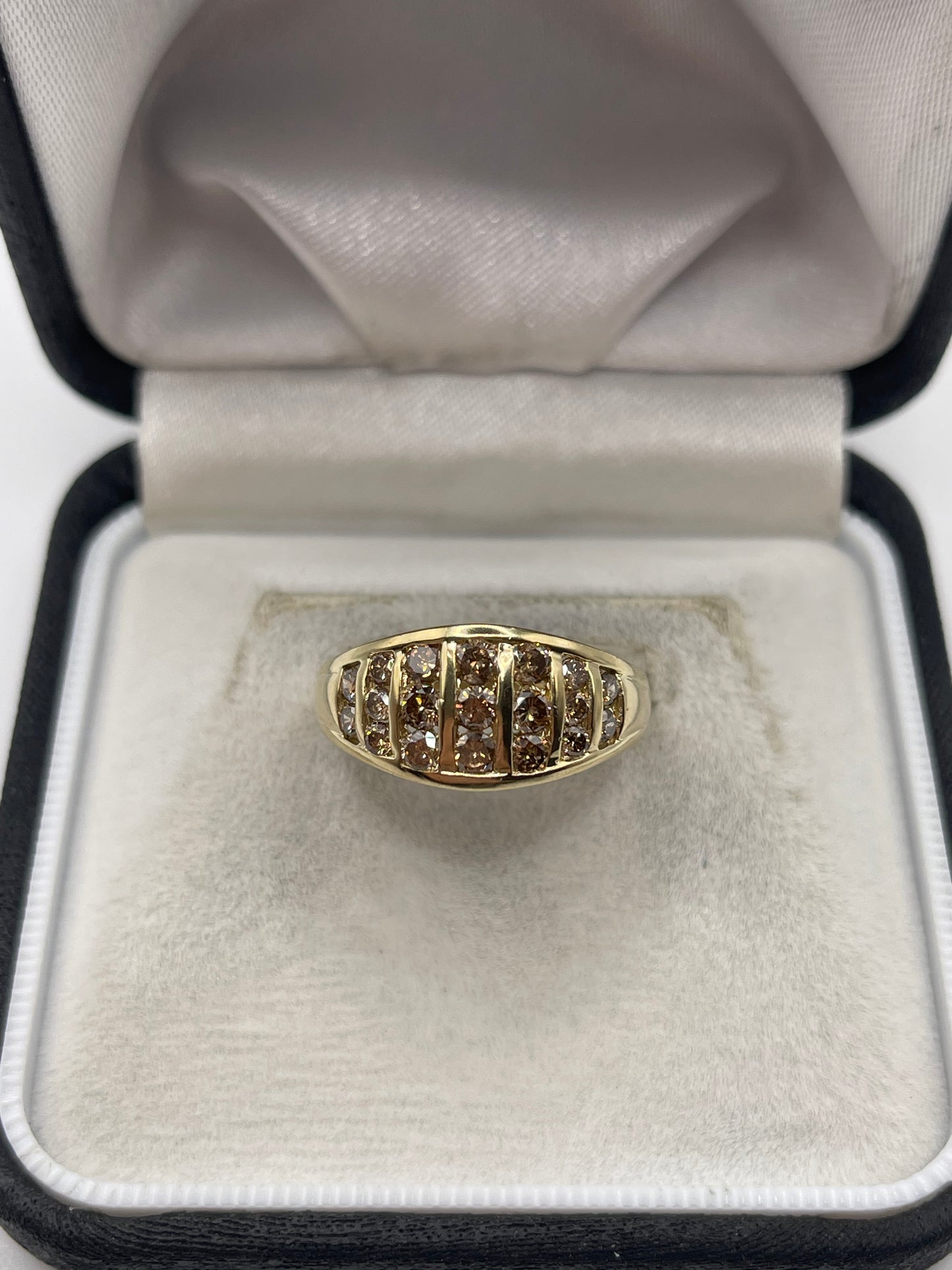 9ct gold 93 point diamond cluster ring