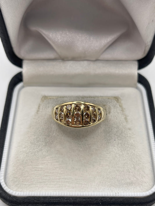 9ct gold 93 point diamond cluster ring