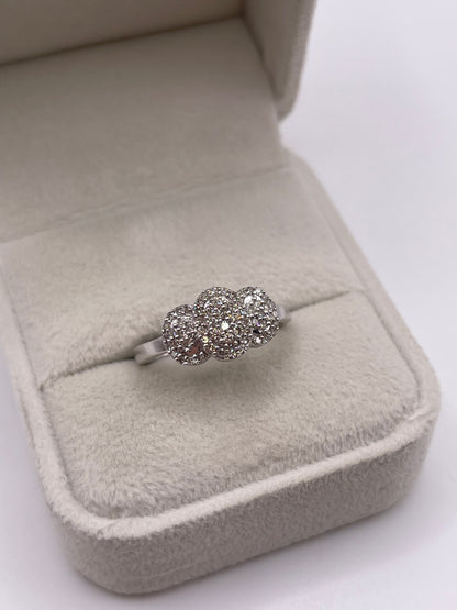 9ct white gold diamond cluster ring