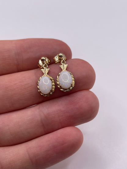 9ct gold opal earrings