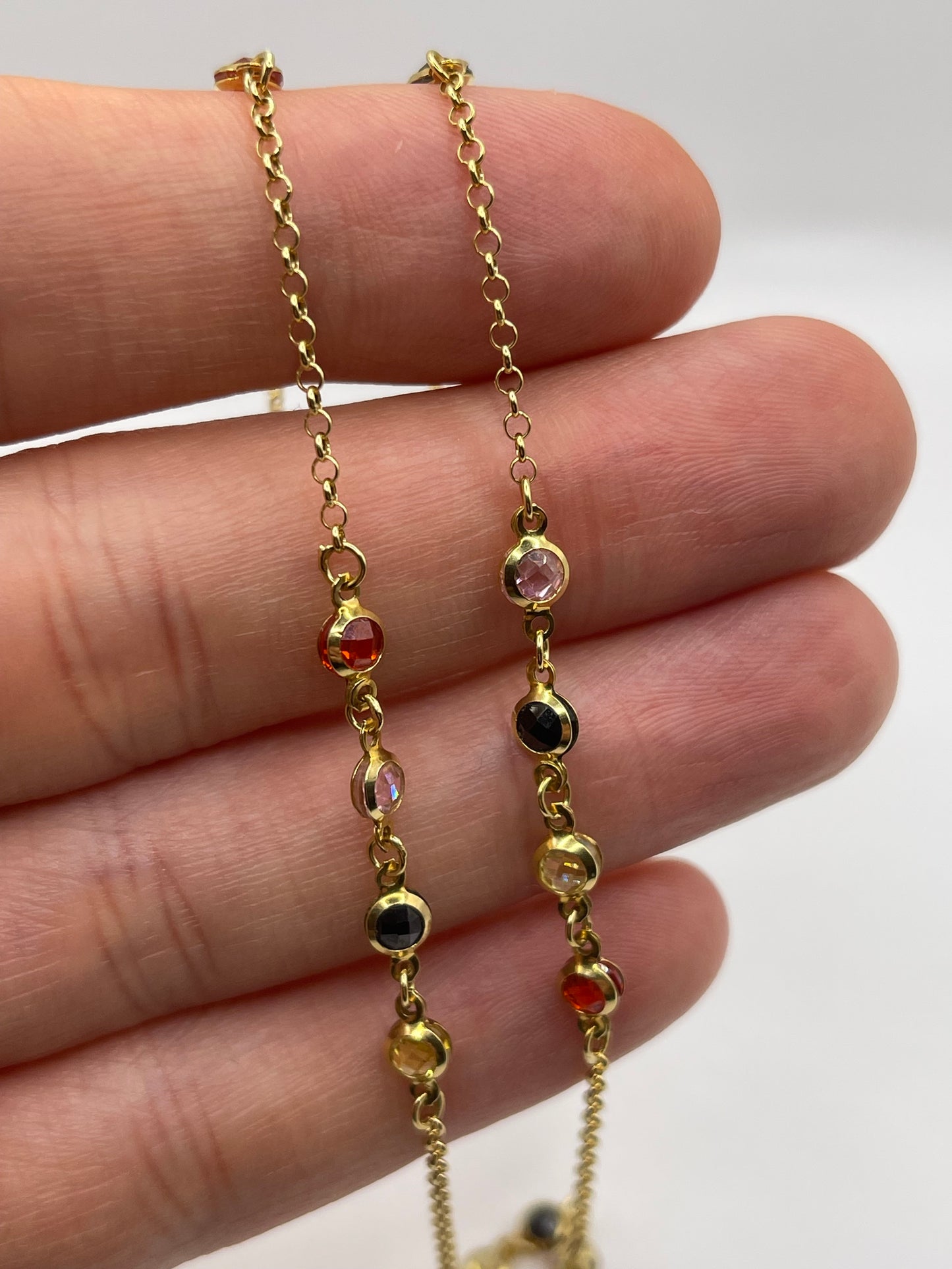 14ct gold stone set necklace