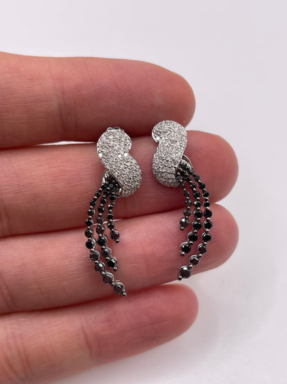 9ct white gold diamond cluster earrings