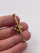 Load image into Gallery viewer, 9ct gold amethyst thistle brooch
