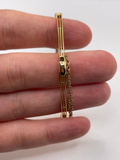 18ct gold amethyst and diamond bangle