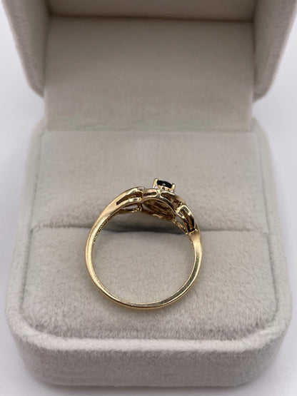 9ct gold sapphire and diamond ring