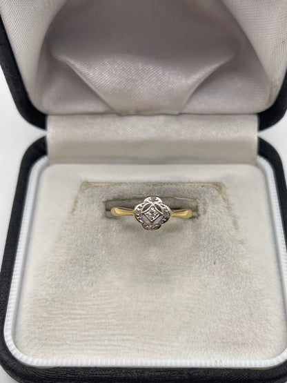 18ct gold platinum diamond ring