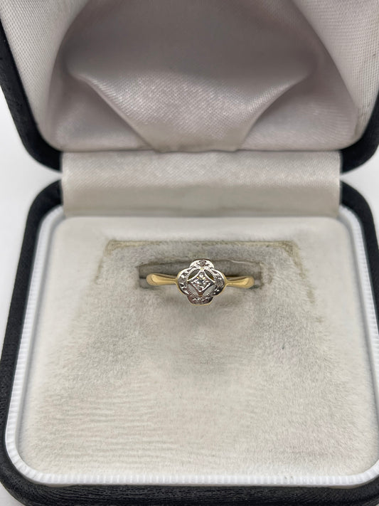 18ct gold platinum diamond ring