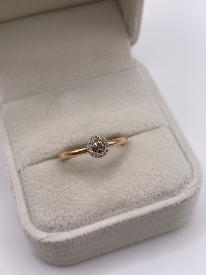 18ct rose gold diamond cluster ring